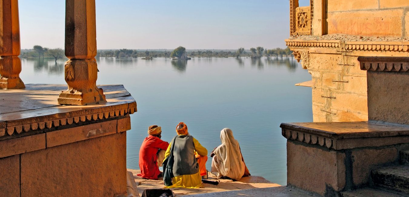 India, Rajasthan, Jaisalmer: the lake near Jaisalmer