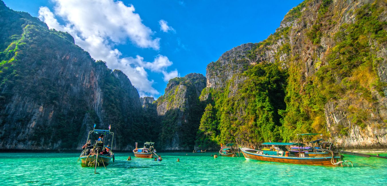 Pileh blue lagoon at phi phi island, Krabi, Thailand.